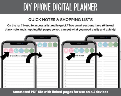 DIY Phone Digital Planner | Spring Theme | Goodnotes, iPad & Android | Hobonichi, Planner, Notebook