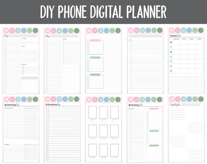 DIY Phone Digital Planner | Spring Theme | Goodnotes, iPad & Android | Hobonichi, Planner, Notebook