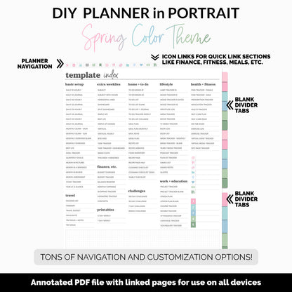 DIY Portrait Digital Planner | Spring Theme | Goodnotes, iPad & Android