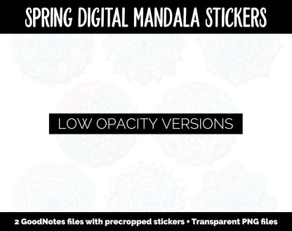 Spring Mandala Digital Planner Stickers | GoodNotes, iPad and Android | Gradient, Ombre, Coloring