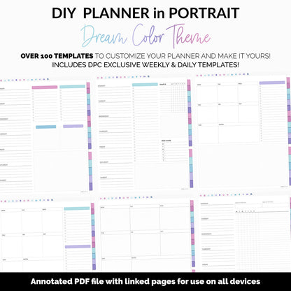 DIY Portrait Digital Planner | Dream Theme