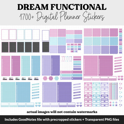 Dream Functional Digital Sticker Set