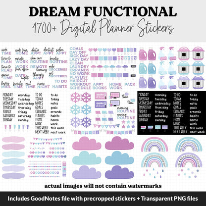 Dream Functional Digital Sticker Set