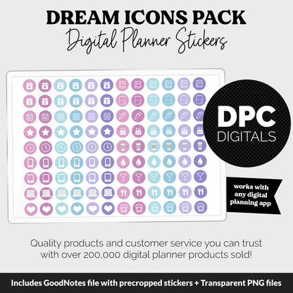 Dream Icons Digital Planner Stickers