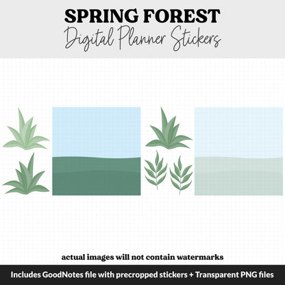 Spring Forest Digital Planner Stickers | GoodNotes, iPad and Android | Wildlife, Flowers, Nature, Outdoors
