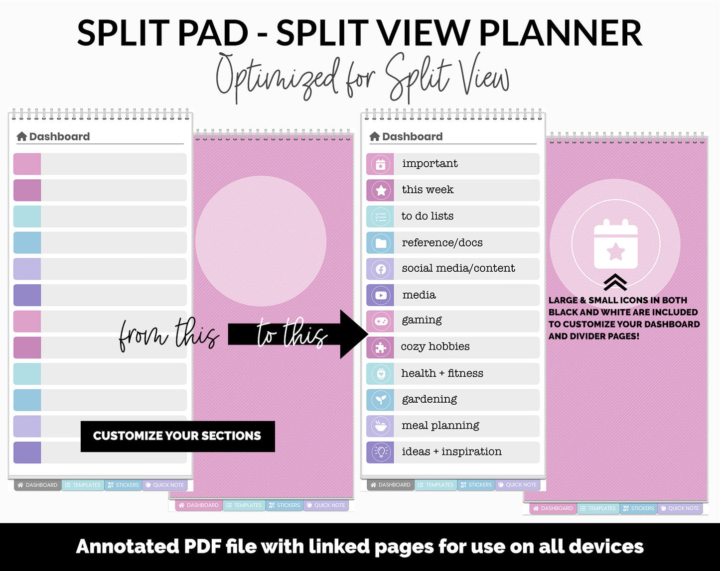 Split Pad | Split View Digital Planner | Dream Theme