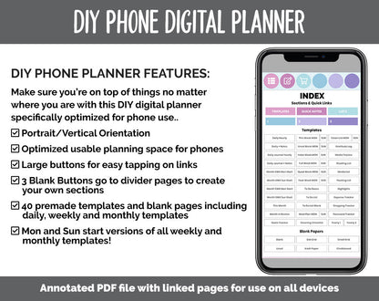 DIY Phone Digital Planner | Dream Theme