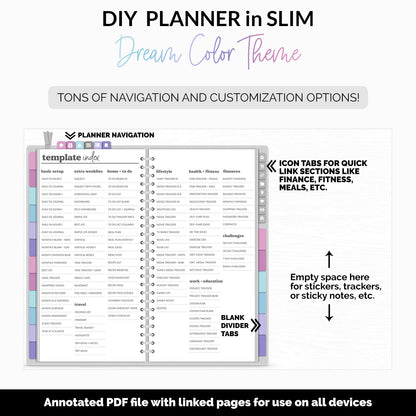 DIY Slim Digital Planner | Dream Theme