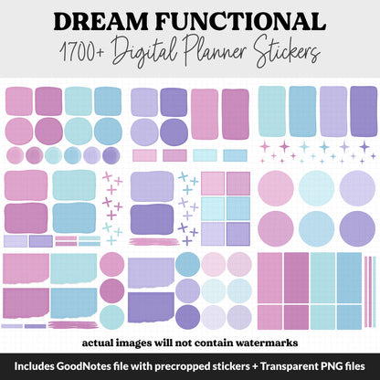 Dream Functional Digital Sticker Set