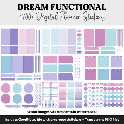 Dream Functional Digital Sticker Set