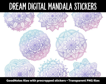 Dream Mandala Digital Planner Stickers